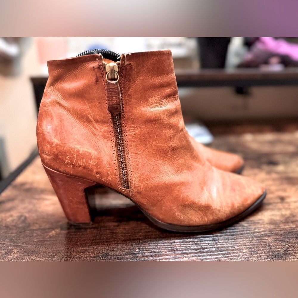 Miista Brown‎ Leather Booties Size 41EU (10.5US)